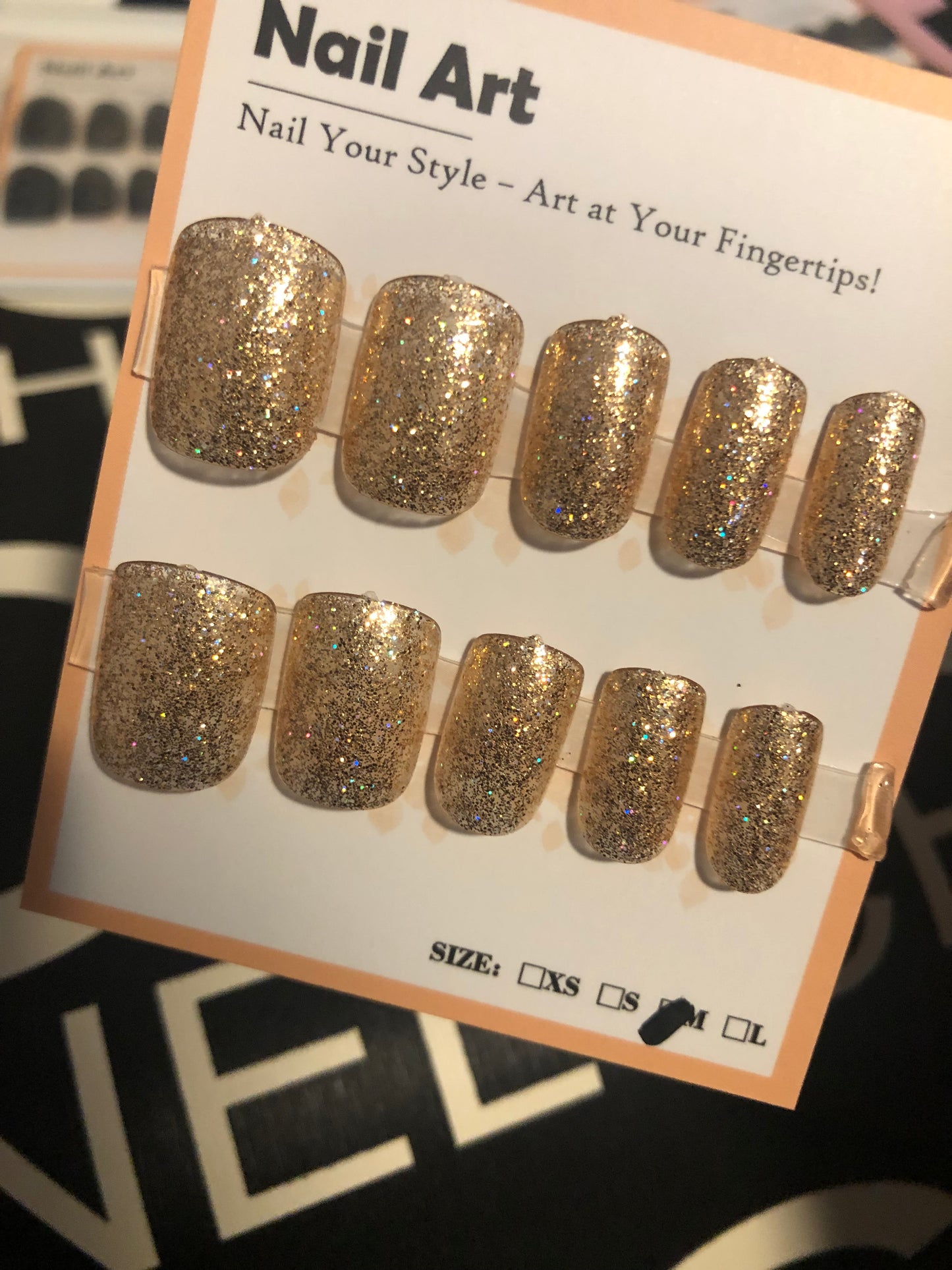 Gold Glittery Square Shorties