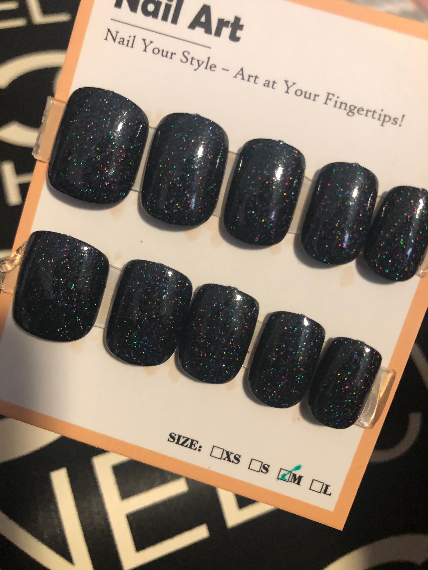 Starry Midnight Black Glittery Shorties