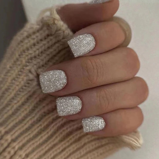 Silver Glittery Square Shorties