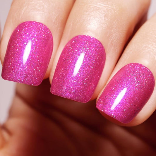 Hot Glittery Pink Square Shorties