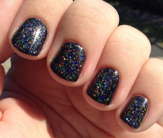 Starry Midnight Black Glittery Shorties